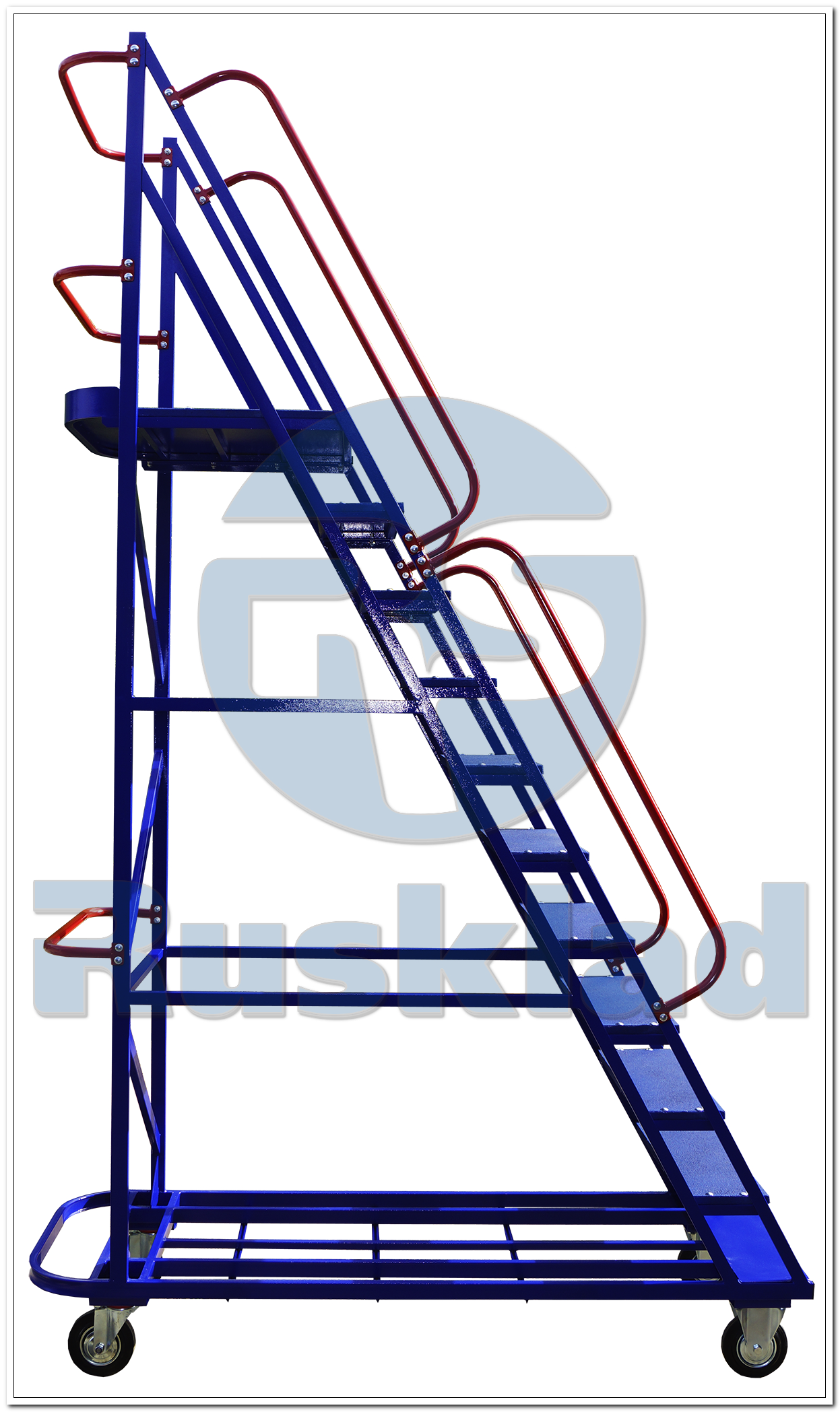 Передвижная, цельносварная мобильная лестница ЛС-10 (10 ступеней)