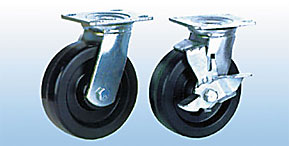 Колесные опоры поворотные и поворотные с тормозом, финоловый ролик, платформенное крепление