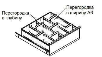   3хКД-516/536 Перегородка в глубину +4хКД-516/536 Перегородка в ширину CD   (четыре ячейки с шириной 115 мм)