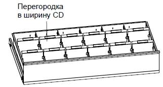   5хКД-516/536 Перегородка в глубину +12хКД-516/536 Перегородка в ширину CD   (шесть ячеек с шириной 153 мм)