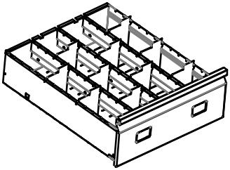 Ящик картотеки АFC 06 с тремя разделителями.  Подходят плас тины компрес сионные  AFC-06/4.