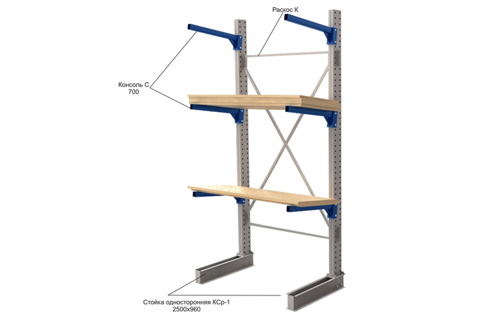 Стеллажи с нагрузкой на консоль до 500 кг