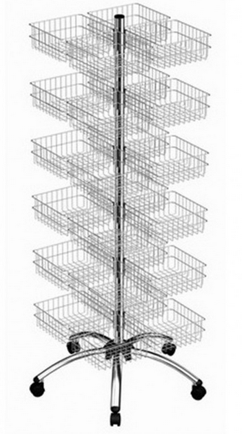 Торговая стойка с 24 сетчатыми корзинками 0409-S24 