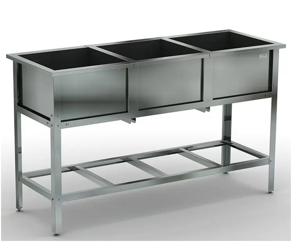Ванна моечная трехсекционная сварная серии ВМС/3