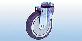 Колесные опоры поворотные и поворотные с тормозом, термо пластическая резина (крепление под болт)